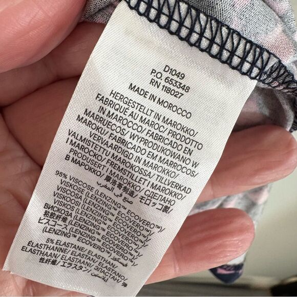 Boden Flute Long Sleeve A-Line Jersey Dress in Sherbert, Crescent Stamp Size 4L - Picture 12 of 13